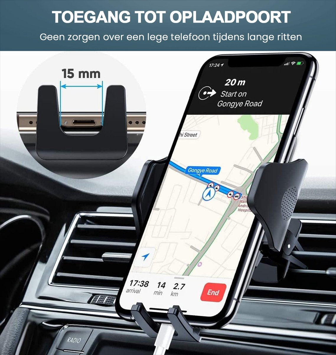 Synyq Telefoonhouder Auto met Sterke Zuignap