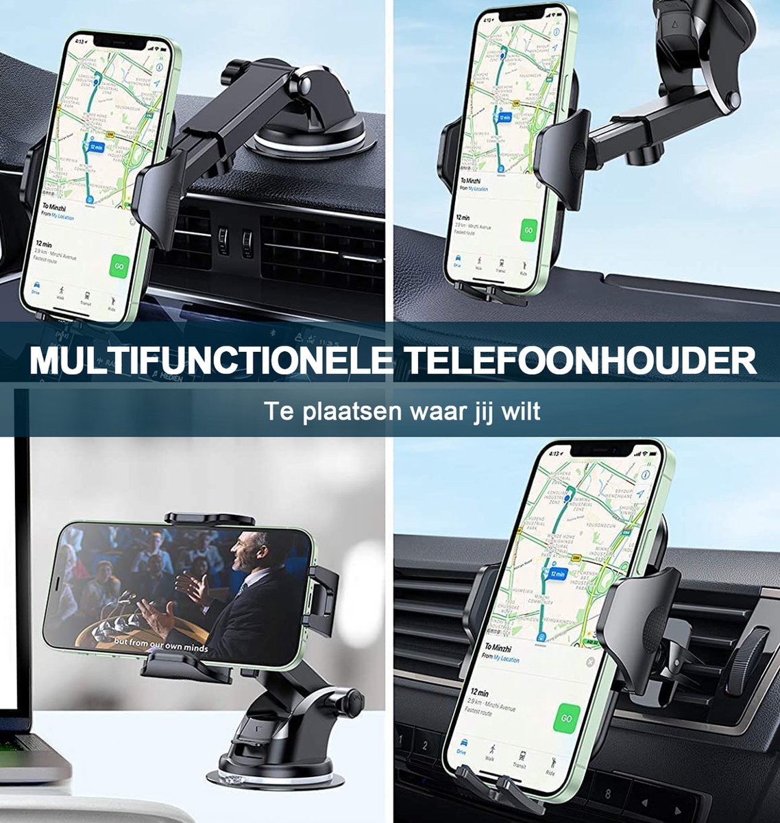 Synyq Telefoonhouder Auto met Sterke Zuignap