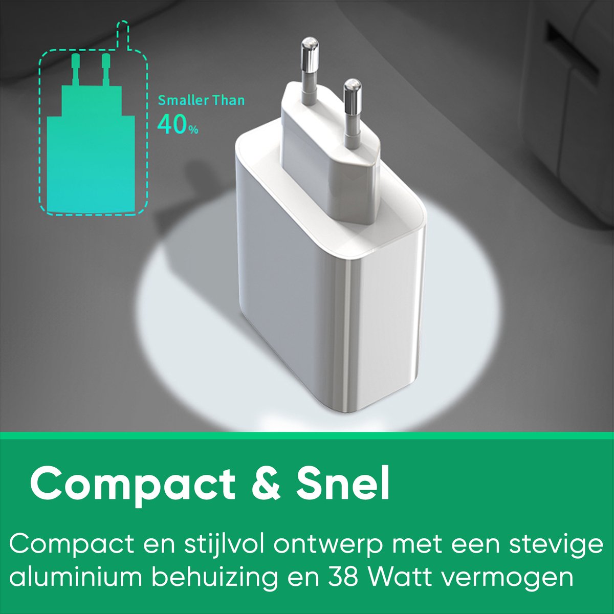 Synyq 30W Snellader 3-Poorts - 2x USB-A & 1xUSB-C - Geschikt voor Apple/ Samsung/ Google