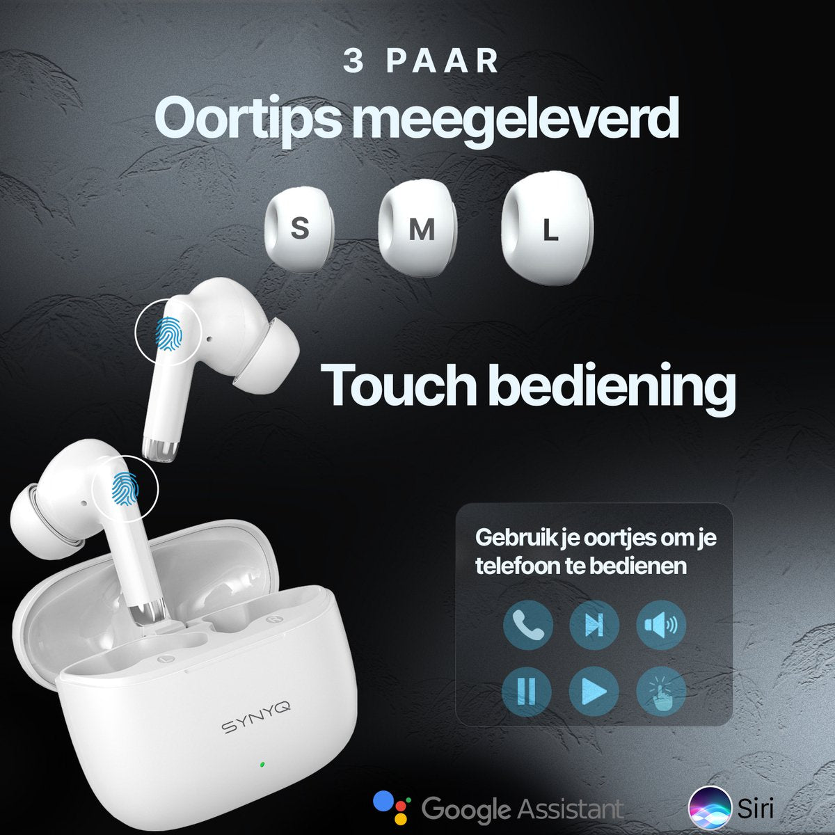Synyq iPro Draadloze Oordopjes - 35 Uur Batterij - Bluetooth 5.3