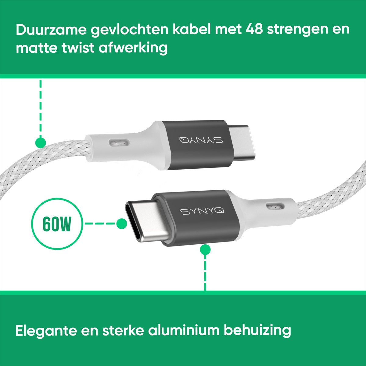 Synyq 38W Auto Snellader - Autolader + USB-C Kabel