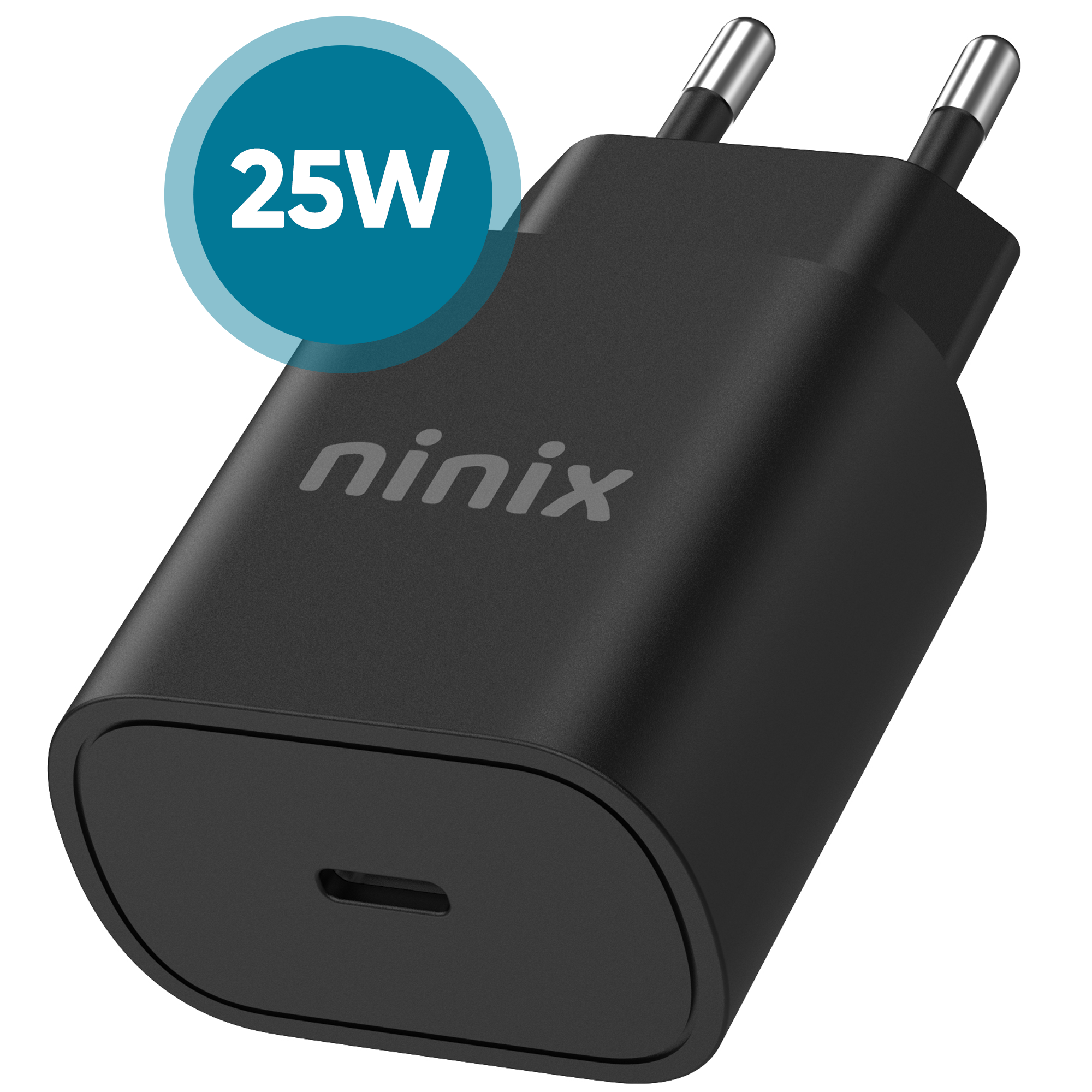 Ninix 25W GaN Snellader - iPhone 15 lader- Oplader Samsung - Samsung lader - iPhonelader