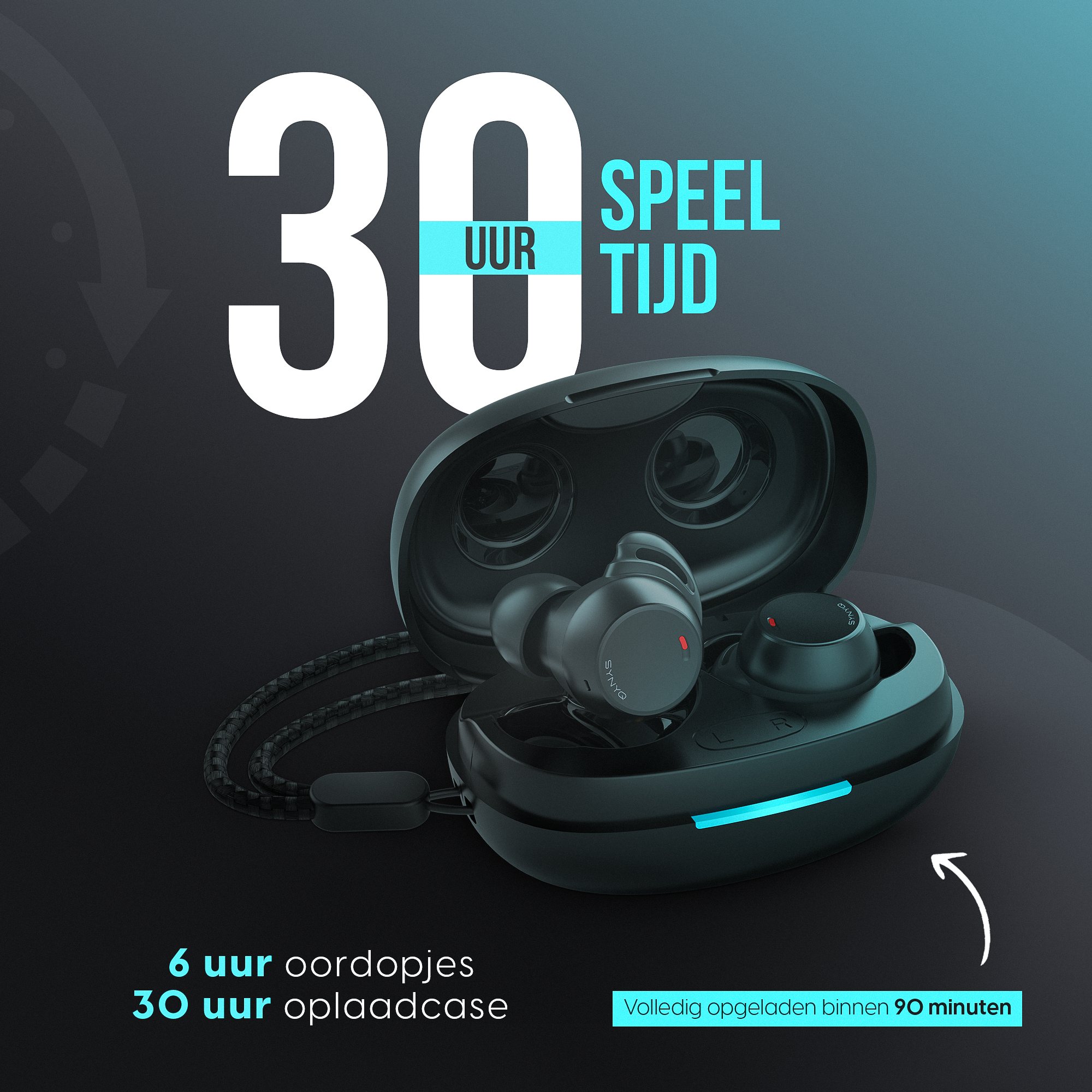 Synyq Aria Buds - Draadloze Oordopjes - Sport oortjes