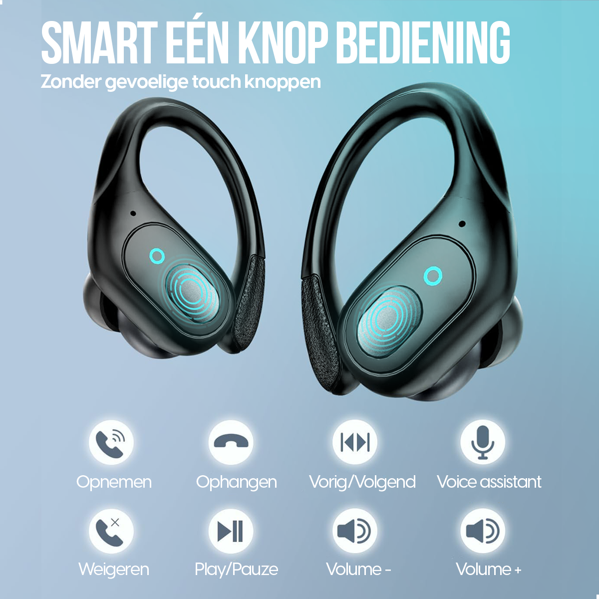 Synyq JumP Draadloze Sport Oordopjes - 78 Uur Batterij - IPX5 Waterbestendig - Bluetooth 5.3