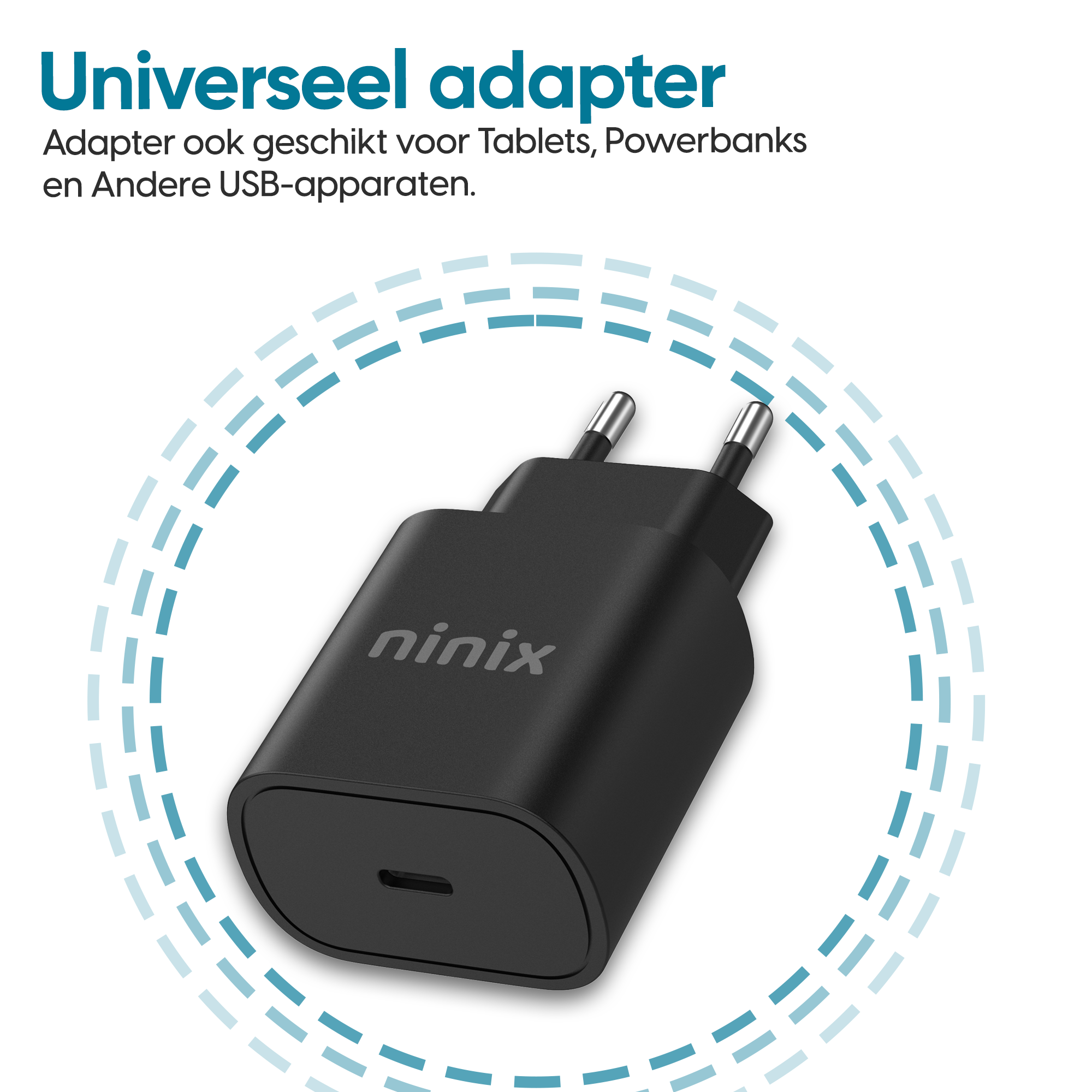 Ninix Snellader 25W - Oplaadkabel - Gecertificeerd - Oplader Geschikt voor iPhone