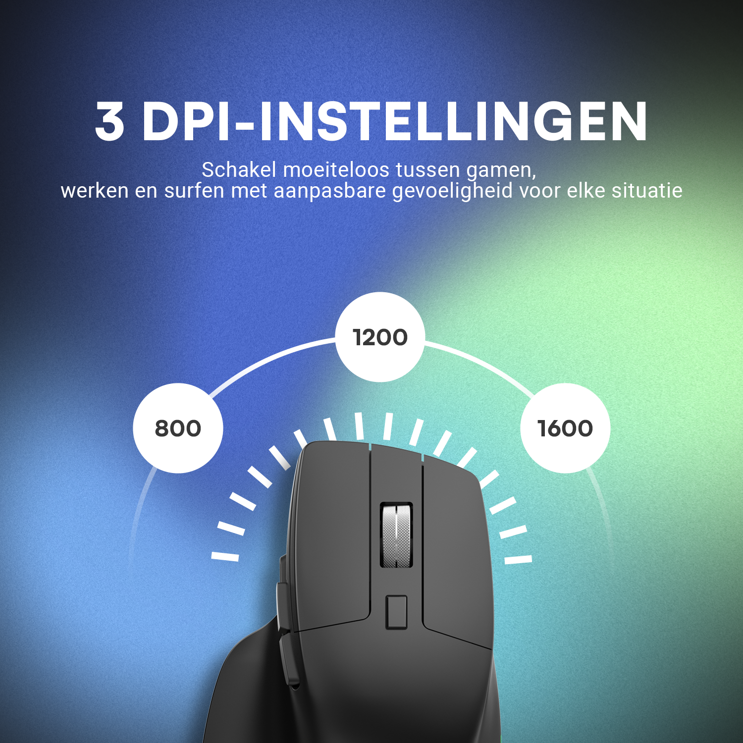 Synyq Draadloze Muis 3in1 Ergonomisch - Oplaadbaar - Stille muis - 6 Knoppen