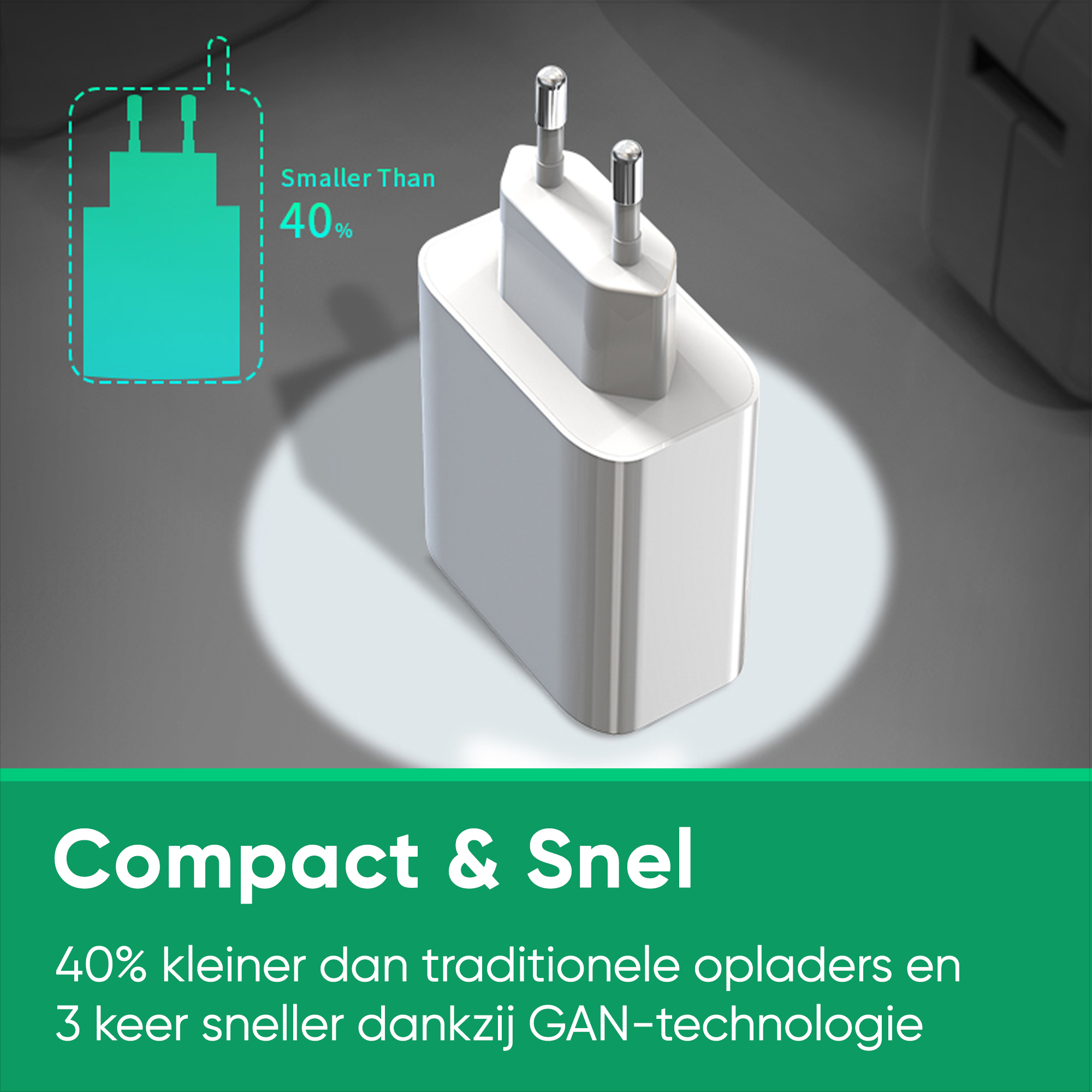 Synyq 30W 3-Poort Snellader - USB C Adapter - Snellader usb c - Usb c lader - Usb c oplader - Universeel