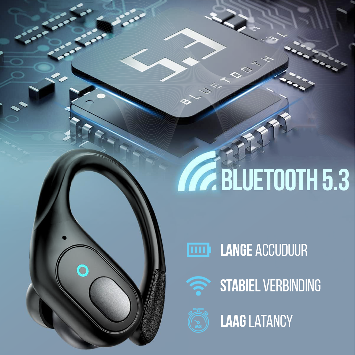 Synyq JumP Draadloze Sport Oordopjes - 78 Uur Batterij - IPX5 Waterbestendig - Bluetooth 5.3