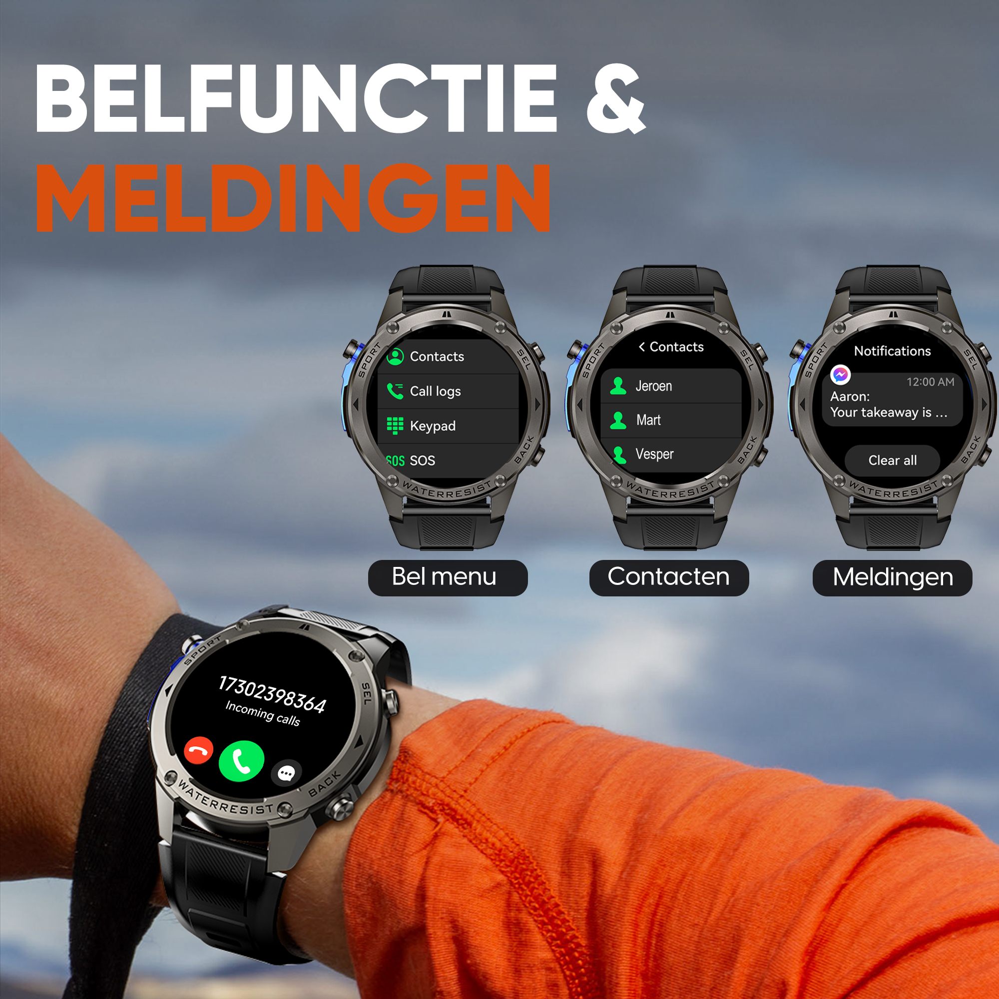Synyq GPS Pro Smartwatch Heren - 1,43 inch AMOLED Display - GPS Sporthorloge
