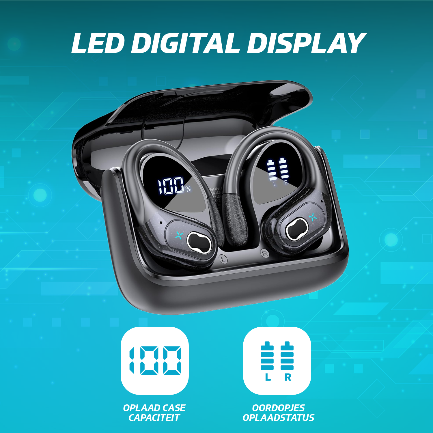 Synyq Active Draadloze Sport Oordopjes - 75 Uur Batterij - IPX5 Waterbestendig - 10mm Speakers