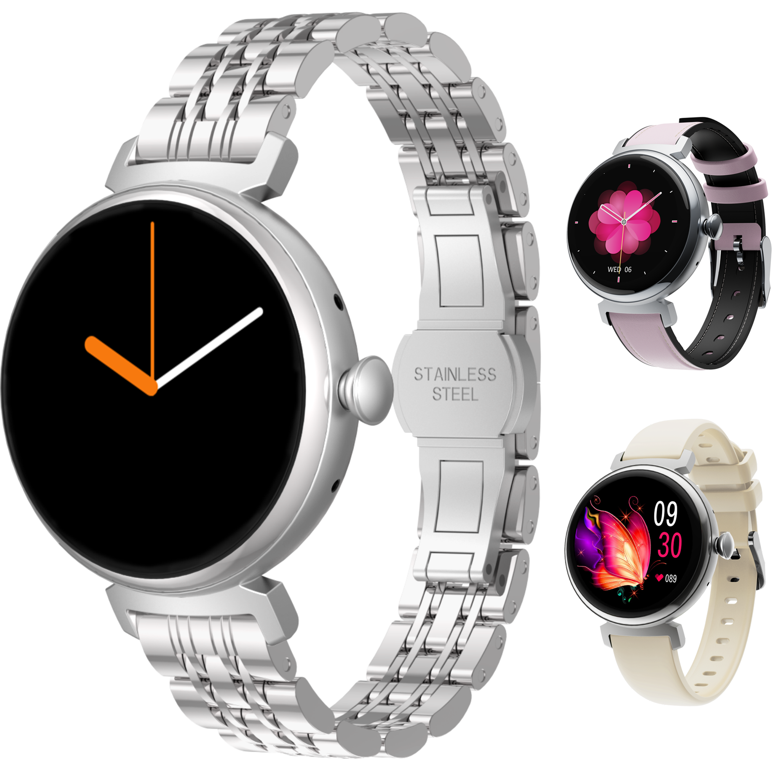 Synyq Elara AMOLED Smartwatch Dames - 3 bandjes - Smart Dames Horloge