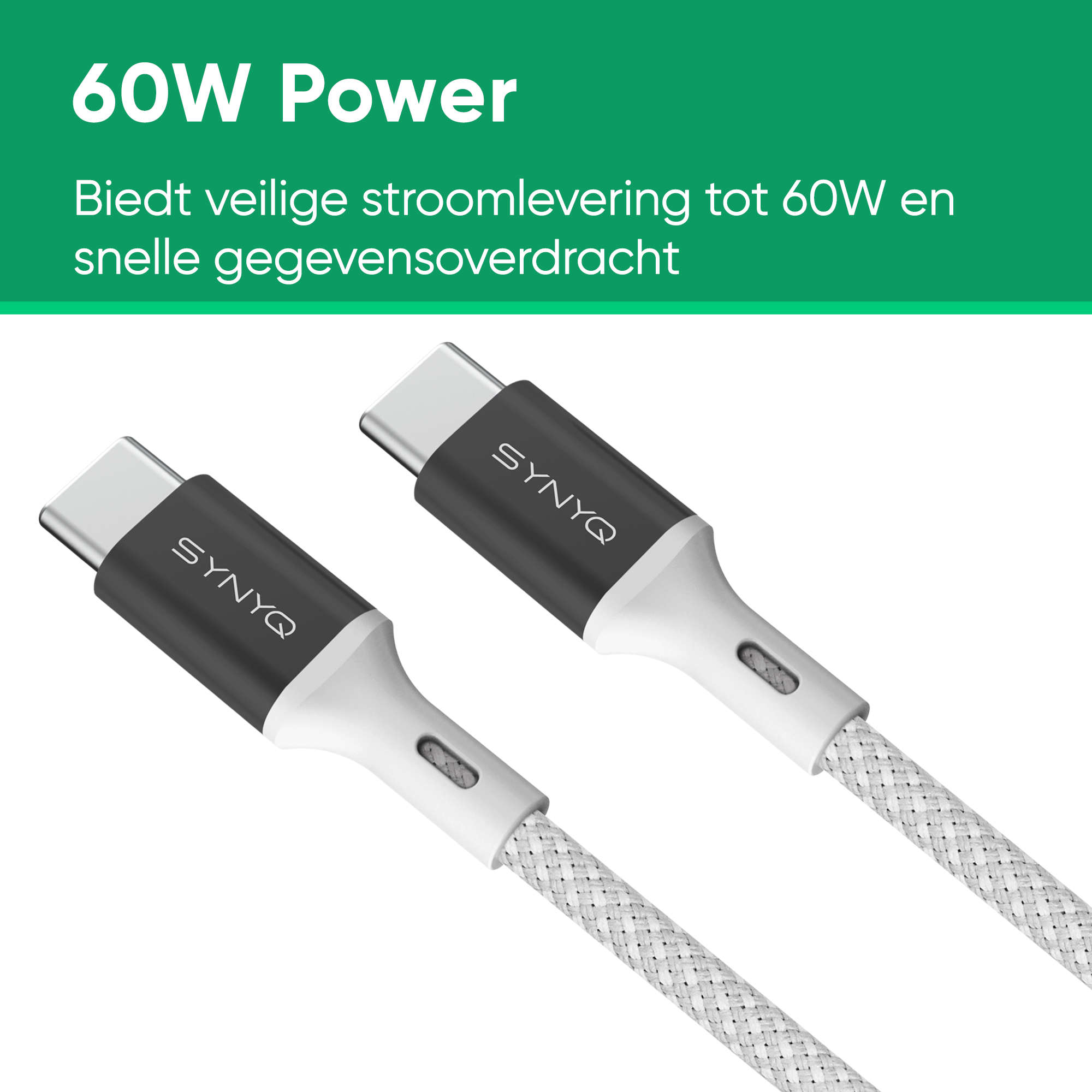 Synyq 30W Snellader - incl. USB C Kabel - Gecertificeerd - Oplader Geschikt voor Samsung, iphone